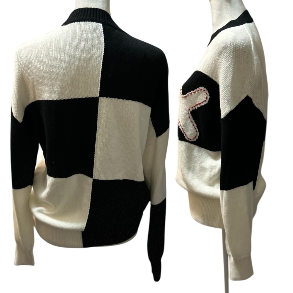 Staud Tic Tac Toe Sweater Oversized Cotton Wool Blend - Picture 4 of 8